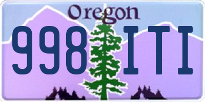 OR license plate 998ITI