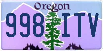 OR license plate 998ITV