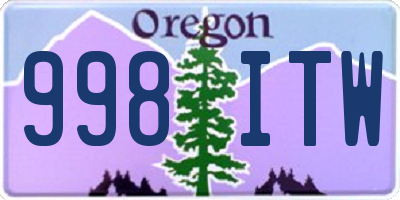 OR license plate 998ITW
