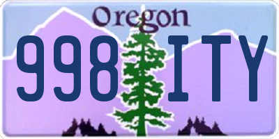 OR license plate 998ITY