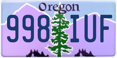 OR license plate 998IUF