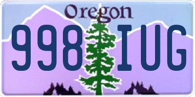 OR license plate 998IUG
