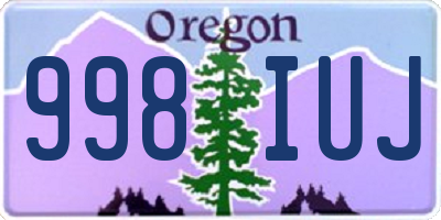 OR license plate 998IUJ