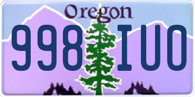 OR license plate 998IUO