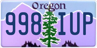 OR license plate 998IUP
