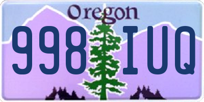 OR license plate 998IUQ