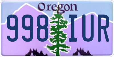 OR license plate 998IUR