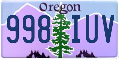 OR license plate 998IUV