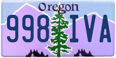 OR license plate 998IVA