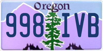 OR license plate 998IVB