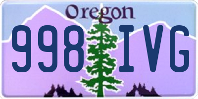 OR license plate 998IVG