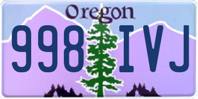 OR license plate 998IVJ