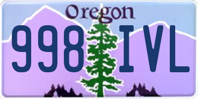 OR license plate 998IVL