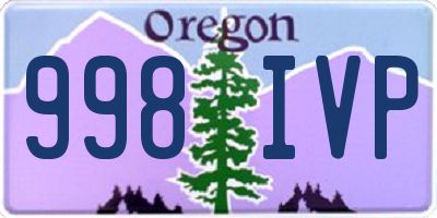 OR license plate 998IVP