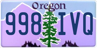 OR license plate 998IVQ