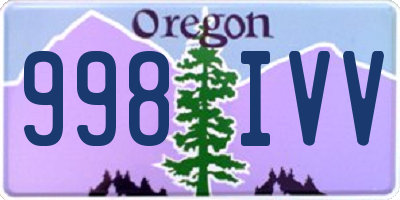 OR license plate 998IVV