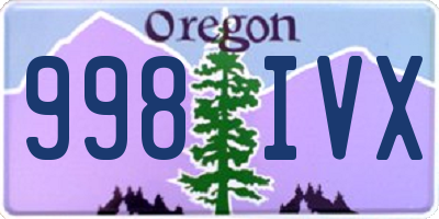 OR license plate 998IVX
