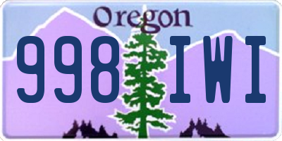 OR license plate 998IWI