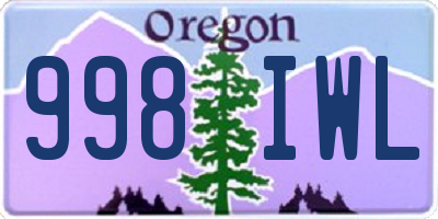 OR license plate 998IWL