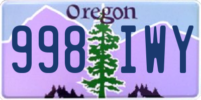 OR license plate 998IWY