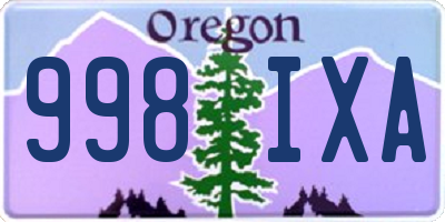 OR license plate 998IXA