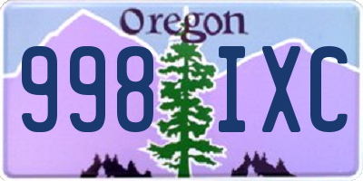 OR license plate 998IXC
