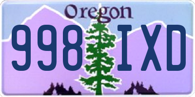 OR license plate 998IXD