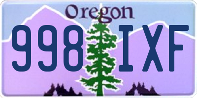 OR license plate 998IXF
