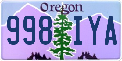 OR license plate 998IYA