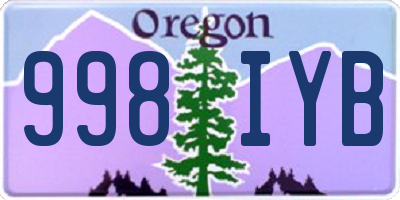 OR license plate 998IYB