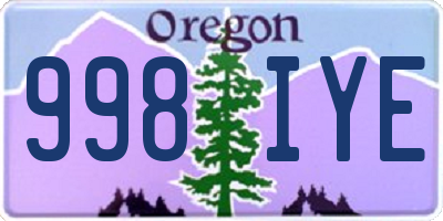 OR license plate 998IYE