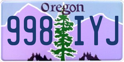 OR license plate 998IYJ