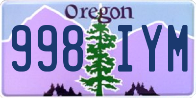 OR license plate 998IYM