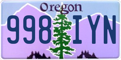 OR license plate 998IYN