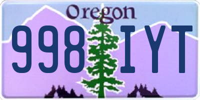OR license plate 998IYT