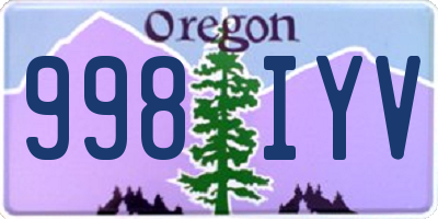 OR license plate 998IYV