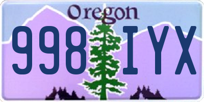 OR license plate 998IYX