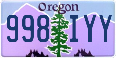 OR license plate 998IYY