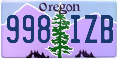 OR license plate 998IZB