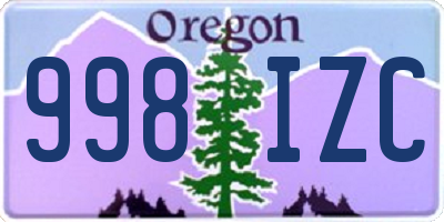 OR license plate 998IZC