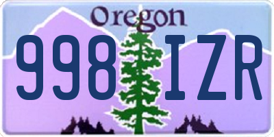 OR license plate 998IZR
