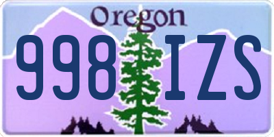 OR license plate 998IZS
