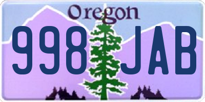 OR license plate 998JAB