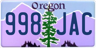 OR license plate 998JAC