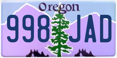 OR license plate 998JAD