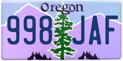 OR license plate 998JAF