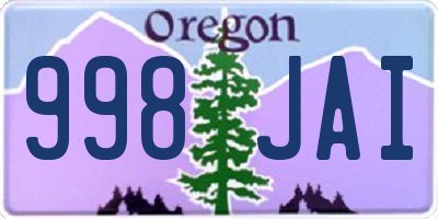 OR license plate 998JAI