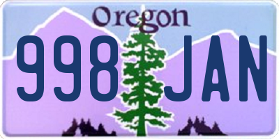 OR license plate 998JAN