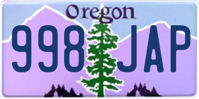 OR license plate 998JAP