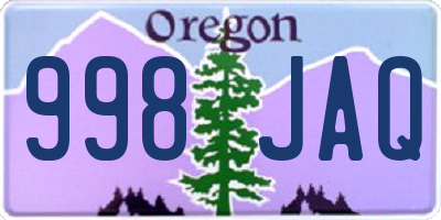 OR license plate 998JAQ
